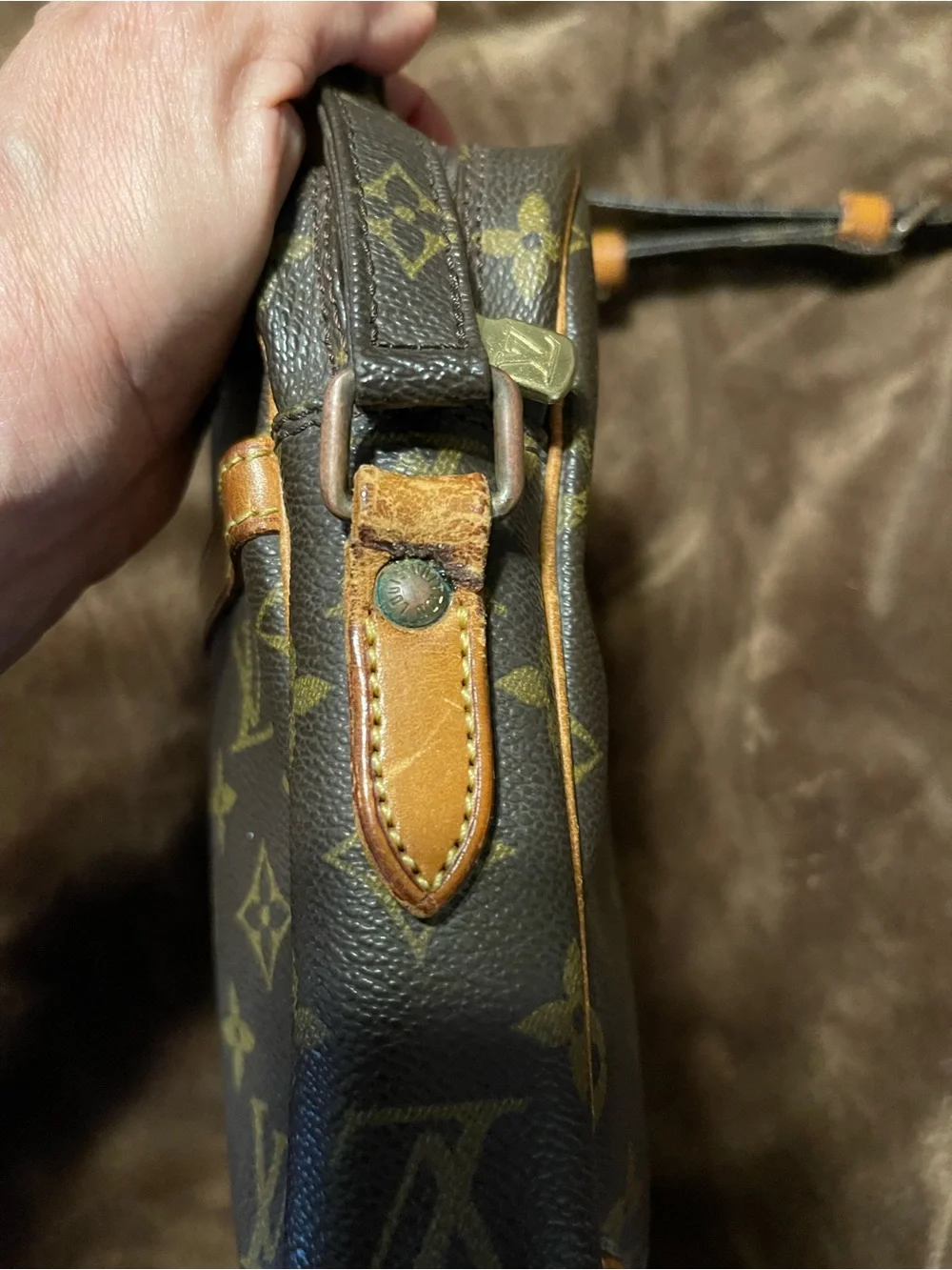 Louis Vuitton Monogram Canvas Messenger Bag in Brown and Tan